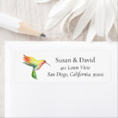 Multicolors Hummingbird Flying Address Label (Insitu)