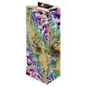 Multicolors vloeien wijn cadeautas (Achterkant Gekanteld)