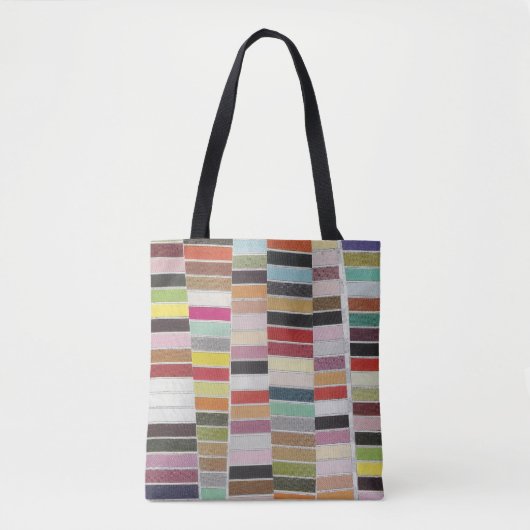 Multicolorstalen in de vorm van muts tote bag (Voorkant)