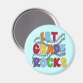 Multicolour 1st Grade Rocks Tshirts en geschenken Magneet (Voorkant / Achterkant)