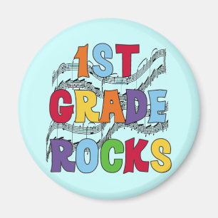Multicolour 1st Grade Rocks Tshirts en geschenken Magneet