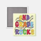 Multicolour 2e Grade Rocks Tshirts en geschenken Magneet (Voorkant / Achterkant)