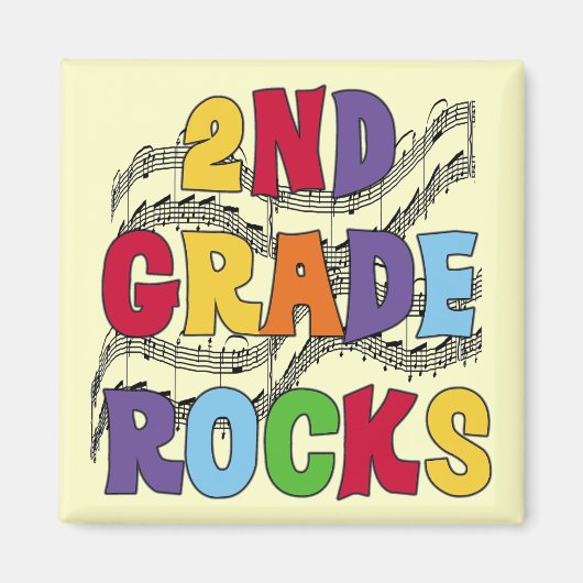 Multicolour 2e Grade Rocks Tshirts en geschenken Magneet (Voorkant)