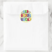 Multicolour 3rd Grade Rocks Tshirts en geschenken Ronde Sticker (Tas)