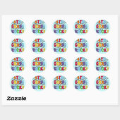 Multicolour 4e Grade Rocks Tshirts en geschenken Ronde Sticker (Vel)