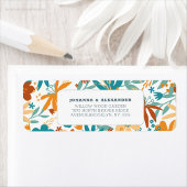 Multicolour Abstract Wildflower bruiloft Etiket