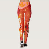 Multicolour abstracte bloemcollage kunst leggings (Achterkant)