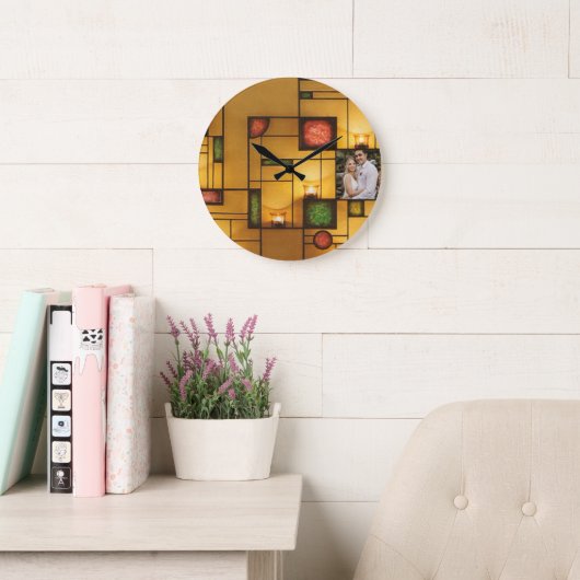 Multicolour Art Deco Design One - Fotoklok Grote Klok (Leeskamer)