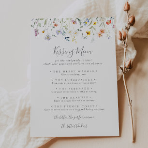 Multicolour Bloemen Bruiloft Kussen Menu Game Kaar