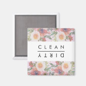 Multicolour Boho Bloemen Schoon/Vuil Magneet (Voorkant / Achterkant)
