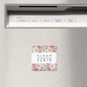 Multicolour Boho Bloemen Schoon/Vuil Magneet (Insitu (Vaatwasser))