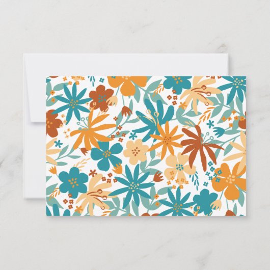 Multicolour Bright Retro Chique bruidsmeisje Heart Bedankkaart (Achterkant)