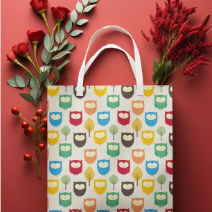 Multicolour Cartoon Uil Gift Bag Medium Cadeauzakje