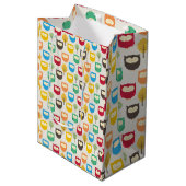 Multicolour Cartoon Uil Gift Bag Medium Cadeauzakje (Voorkant Gekanteld)