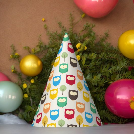 Multicolour Cartoon Uil Party Pet Feesthoedjes