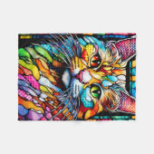 Multicolour Cat 708 Patronen Fleece Deken (Voorkant (Horizontaal))