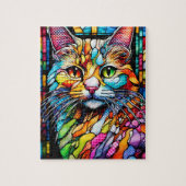 Multicolour Cat 708 Patronen Legpuzzel (Verticaal)