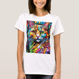 Multicolour Cat 708 Patronen T-shirt