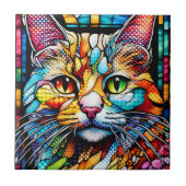 Multicolour Cat 708 Patronen Tegeltje (Voorkant)