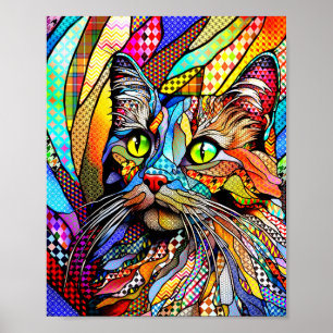 Multicolour Cat 711 patronen Poster