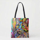 Multicolour Cat 711 patronen Tote Bag (Voorkant)
