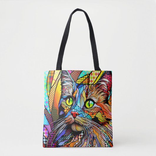 Multicolour Cat 711 patronen Tote Bag (Voorkant)