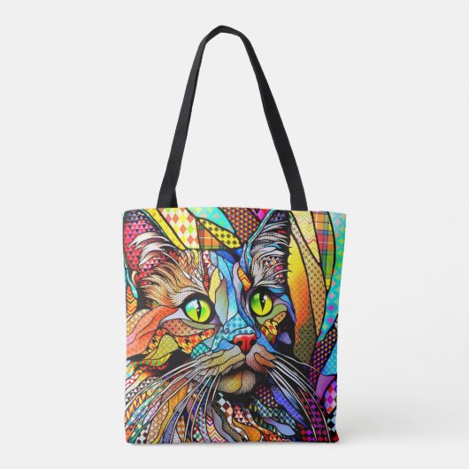Multicolour Cat 711 patronen Tote Bag (Achterkant)