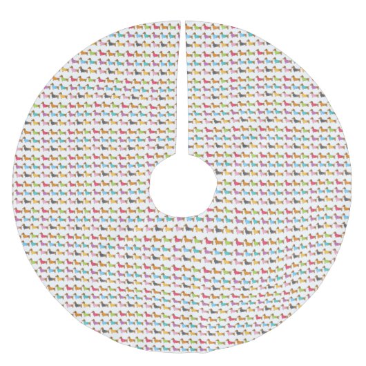 Multicolour Dachshund Kerstboom Rok (Voorkant)