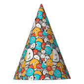 Multicolour Doodle Monster Cartoon Feesthoedjes (Voorkant)