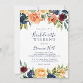 Multicolour Elegant Bloemen Bachelorette Weekend Kaart (Voorkant)