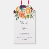 Multicolour Elegant Bloemen Bruiloft Dank u Cadeaulabel (Voorkant)