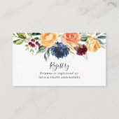 Multicolour Elegant Bloemen Bruiloft Gift Registry Informatiekaartje (Voorkant)