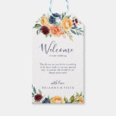 Multicolour Elegant Bloemen Bruiloft Welkom Cadeaulabel (Voorkant)