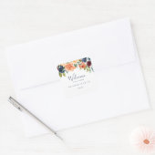 Multicolour Elegant Bloemen Bruiloft Welkom Vierkante Sticker (Envelop)