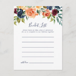 Multicolour Elegant Bloemen Bucket List Kaarten