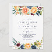 Multicolour Elegant Bloemen Casual Bruiloft Kaart (Voorkant)