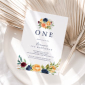 Multicolour Elegant Bloemen Eerste Verjaardagsfees Kaart