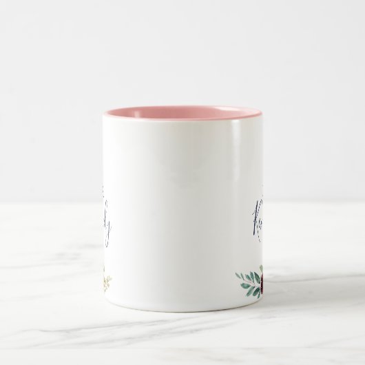 Multicolour Elegant Bloemen Mrs. Pas getrouwd Brid Tweekleurige Koffiemok (Center)