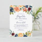 Multicolour Elegant Bloemen Spaans Vrijgezellenfee Kaart (Staand voorkant)