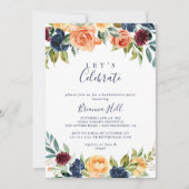 Multicolour Elegant Floral Laten we feest vieren Kaart (Voorkant)