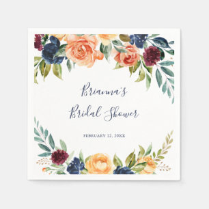 Multicolour Elegant Floral Vrijgezellenfeest serve Servet