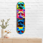 Multicolour Franse bulldog schilderen in pop stijl Persoonlijk Skateboard<br><div class="desc">Multicolour Franse bulldog schilderen in pop stijl skateboard Introductie van onze levendige Multicolor Franse bulldog schilderen in Pop stijl skateboard! Als je een fan bent van Franse Bulldogs en dol bent op schaats, is dit de perfecte keuze voor jou. Dompel jezelf onder in de wereld van de pop cultuur met...</div>