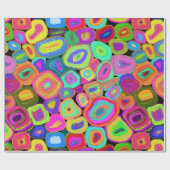 Multicolour Funky Circles Olieverf Stijl Cadeaupapier (Vlak)