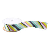 Multicolour gestreept patroon moderne elegante gel satijnen lint (Spoel)