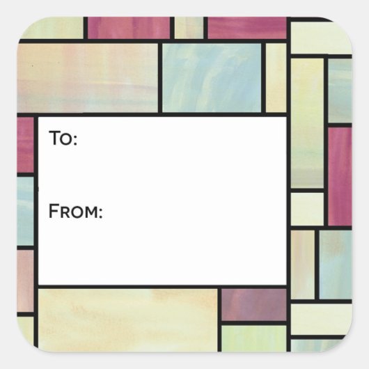 Multicolour Glas in lood Gift Label Stickers (Voorkant)