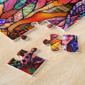 Multicolour Glas in lood Mozaïek Stijl Paard 14 Legpuzzel (Zijkant)