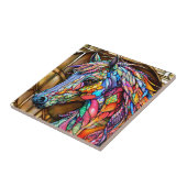 Multicolour Glas in lood Mozaïek Stijl Paard 14 Tegeltje (Zijkant)