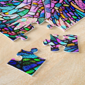 Multicolour Glas in lood Stijl Cat 706 Legpuzzel (Zijkant)