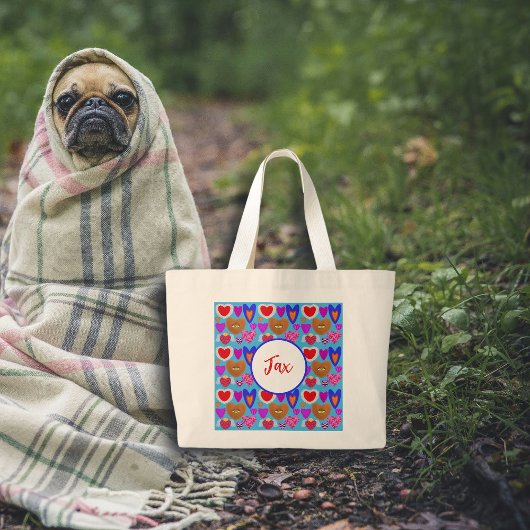 Multicolour hart oogbal collage kleurrijk grote tote bag