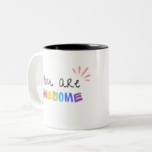 Multicolour Levendige Positieve Woorden Mok (Voorkant links)